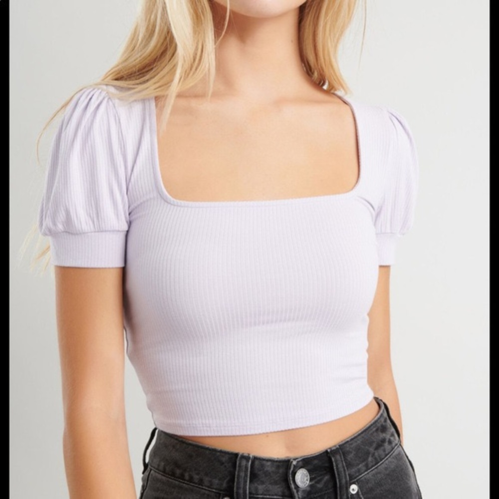 Garage Purple Puff Sleeve Top